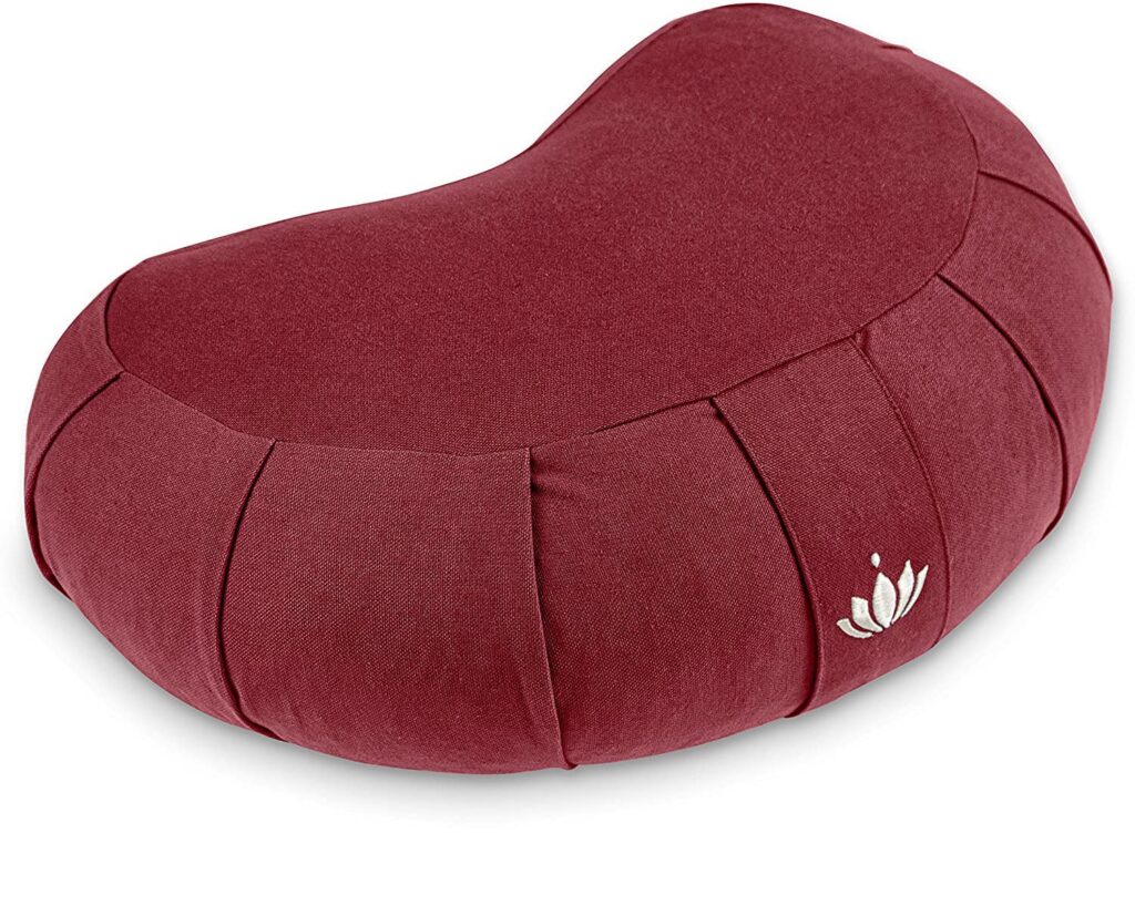 Red crescent meditation cushion