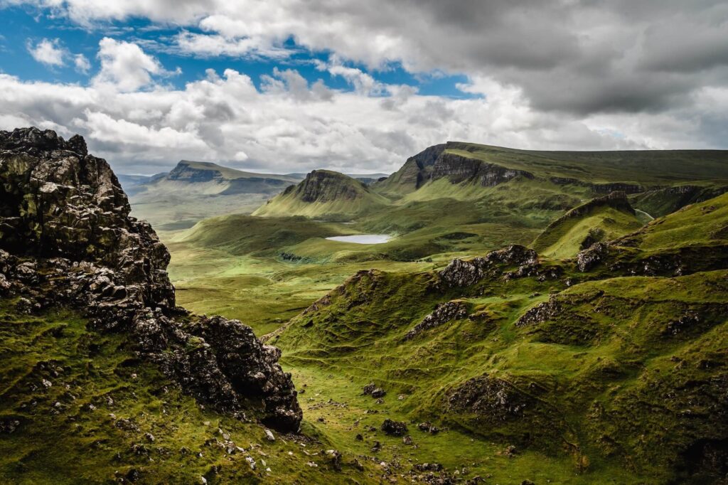 Mountain tops of the Isle of sle ofSky in the Scottish Highlands