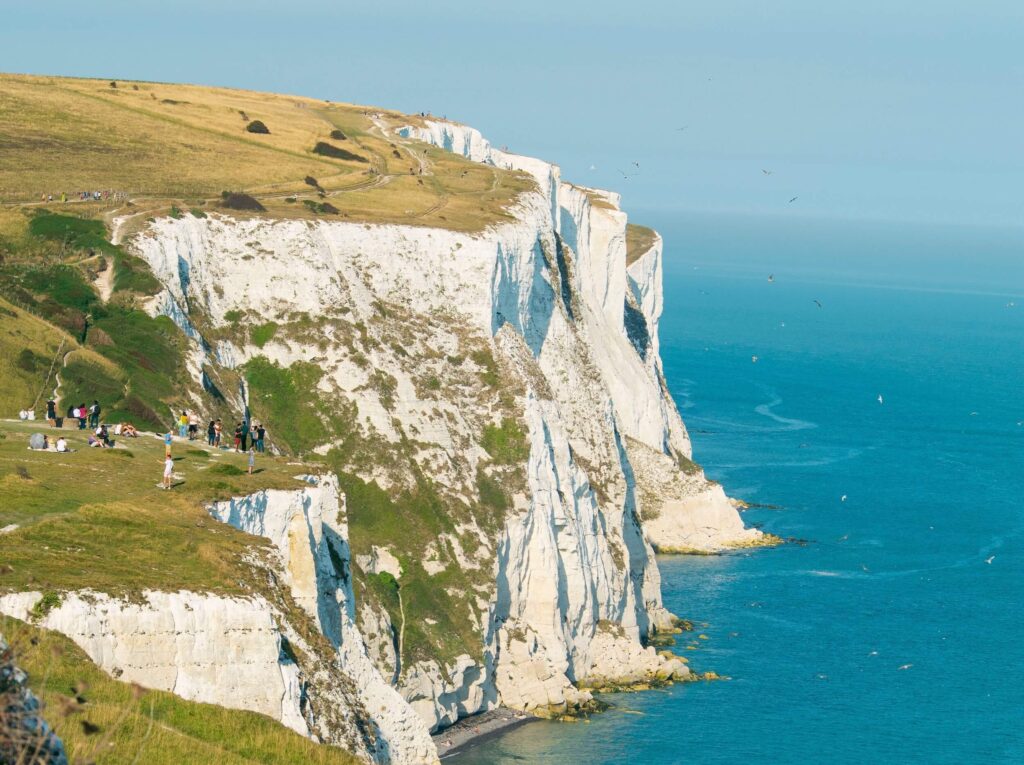 White cliffs and blue sea views at Dover