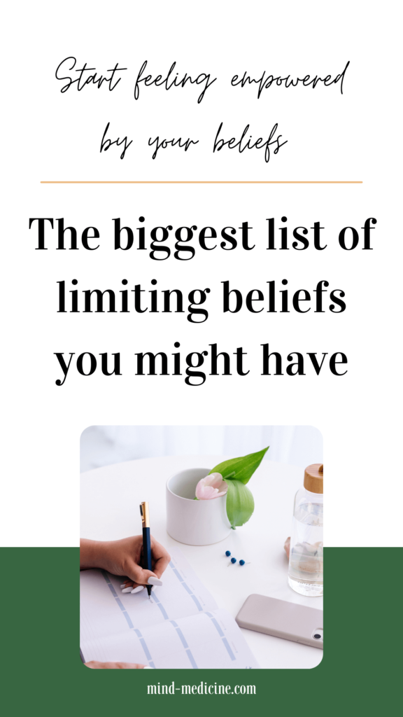 the biggest list of limiting beliefs you might have pin image